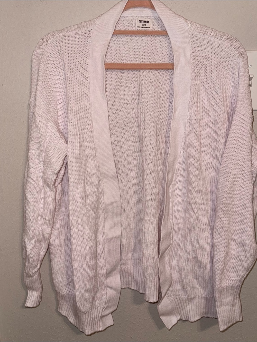 Cotton On Pale Pink Open-Front Knit Cardigan